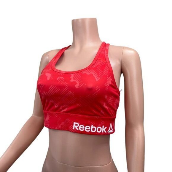 Reebok Running Essentials High-Impact Sport Bra Dynamic Orange Neon Women’s SZ M - Picture 7 of 9